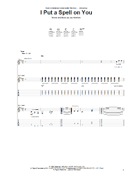 Creedence Clearwater Revival I Put A Spell On You Sheet Music Pdf Notes Chords Rock Score Guitar Chords Lyrics Download Printable Sku 81613