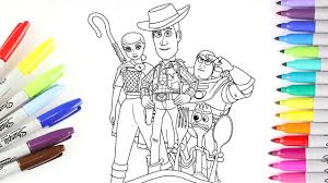 Disney characters aladdin princess and tiger coloring page. Toy Story 4 Woody Buzz Lightyear Bo Peep And Forky Coloring Pages For Kids Rainbow Tv Youtube