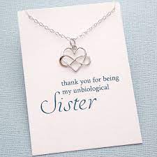 Best Friend Gift Unbiological Sister Birthday Gift Infinity Heart Necklace Best Buddy Friendship Necklace Sisterhood Sorority Gifts H02 Freundschaft Halsketten Geschenk Schwester Schwester Halskette