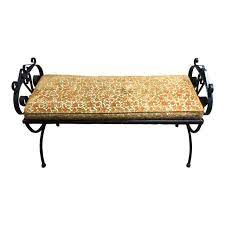 Vintage Spanish Revival Twisted Black Iron Bench Chairish