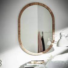 Hang the mirror using the wall brackets on the back of the mirror, according to the assembly instructions. Opphem Speil Rotting 54x77 Cm Ikea In 2021 Mirror Rattan Mirror Oval Mirror Bathroom