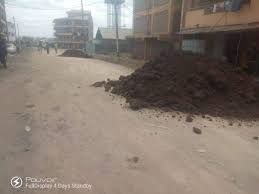 Kayole spine road, manyanja road, spine road junction, . Kayole Residents Reject Substandard Road Umoja News