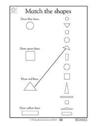 D shapes matching worksheet have fun teaching. Match The Shapes Kindergarten Preschool Math Reading Worksheet Greatschools