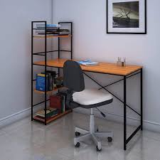 This Walnut Dalton Study Table With Book Shelf By Home By Nilkamal 6 500 Mrp 7 900 In 2020 Home Study Table Solid Wood Desk