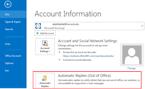 This is where automatic replies come into the picture. Setting An Out Of Office Notification In O365 Harvard Law School