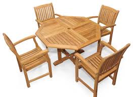 Teak Outdoor Dining Set For 4 Octagon Table 4 Teak Dining Chairs Craftsman Outdoor Dining Sets By Goldenteak Teak Patio Furniture