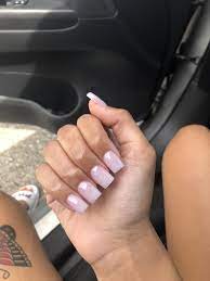 Each nail is a soft pink shade. Pin By P A R Y S On Nail Inspo Square Acrylic Nails Short Square Acrylic Nails Short Acrylic Nails