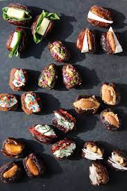 Stuffed Dates Eight Ways Cardamom And Tea Snacks Date Recipes Food