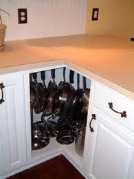 Smart Pot Rack Idea Hang It In A Corner Cabinet Inside Cabinets Home Diy Dollar Store Organizing