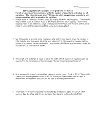 4) the sum of two numbers is 31. Soe Word Problems Worksheet
