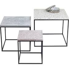 Kare Design Terrazzo 3 Piece Nest Of Tables Wayfair Co Uk Table Oak Side Table Side Table With Storage