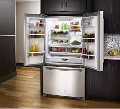 Kitchenaid 22 1 Cu Ft Bottom Freezer Refrigerator Stainless Steel Krbl102ess Best Buy Kitchen Aid Kitchen Aid Appliances Refrigerator