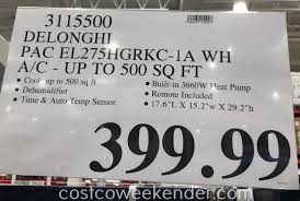 Certified as asthma & allergy friendly; De Longhi Pac El275hgrkc 1a Wh Portable Air Conditioner Costco Weekender