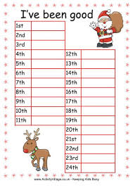 Advent Reward Chart Reward Chart Kids Printable Reward