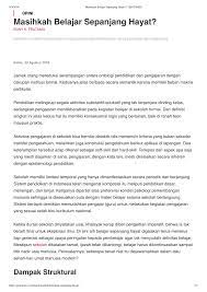 Persoalan kajian adalah seperti berikut: Pdf Masihkah Belajar Sepanjang Hayat