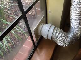 Where we've stubbed out the dryer vent to the outside wall, the pipe has the crimped end out. Diy Window Exhaust Vent 20 By Jsc Beyond The Manual Glowforge Owners Forum