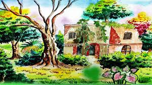 How To Draw A Scenery House In Forest Step By Step Draw For Beginners Drawing For Beginners Step By Step Drawing Forest Drawing