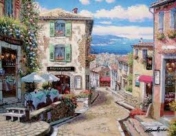 Sam Park Artist Rendezvous In Nice 24 X 32 By Sam Park Artist Oil Painting Landscape Park Art Cityscape