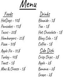 New food item menu for welcome to bloxburg. Bloxburg Menu With Turkey Prices Easy Robux Today