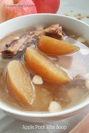 Chinese Apple Soup With Pork Ribs To Soothe Coughs And Sore Throats Pork Soup Recipes Chinese Soup Recipes Soup Dish