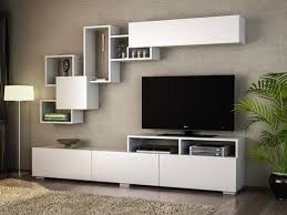 Elit Duvar Rafli Tv Unitesi Beyaz Teak Duvar Uniteleri Tv