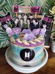 Bts bt21 fondant cake topper set. Bts Themed Cake Hello Bts Empresski Home Made Treats Facebook