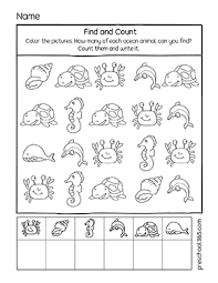 ocean animals fun deep blue sea theme activity sheets for preschool children