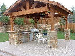 Cedar Patio Cover Pavilion Kitchen Outdoor Kitchen Design Backyard Layout Outdoor Kitchen