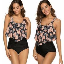 Geek Lighting Women Girls High Waisted Swimsuit Bathing Suits Bikini Set Navy Us For Sale Online Ebay