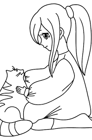 You might also be interested in coloring pages from anime animals, catscategories. Anime Girl With Cat Coloring Page Online And Print For Free