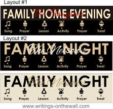 Family Home Evening Chart Symbols 2 Color Vinyl Only