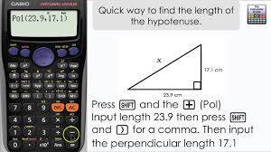 Quick Way Of Finding The Length Of The Hypotenuse Casio Calculator Fx 83gt Plus Fx 85gt Plus Calculator Graphing Calculator Casio