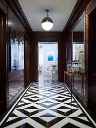 Opposites Attract Marble Wood Floor Tile Design Floor Design Black And White Hallway