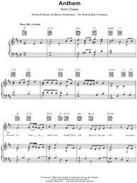 Only 2 left in stock (more on the way). Anthem From Chess Sheet Music In D Major Transposable Download Print Sku Mn0072594