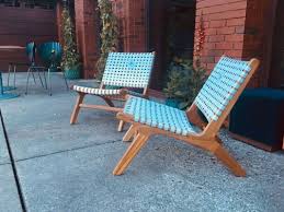 White Strap Girona Outdoor Accent Chairs Set Of 2 World Market Accent Chair Set Chair Set Accent Chairs
