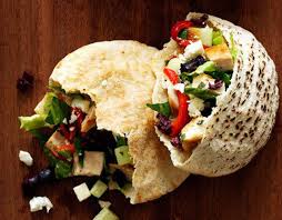 Instead of yogurt sauce, you can substitute tzatziki sauce. Bobby Flay S Greek Chicken Salad Recipe From Dash Makes Great Pita Sandwiches Mlive Com