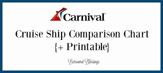 carnival cruise ship comparison chart printable cruise