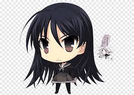 Looking for black girls hairstyles ideas? Renders Anime Chibi Female Anime Character With Blue Hair And Black Dress Png Pngegg