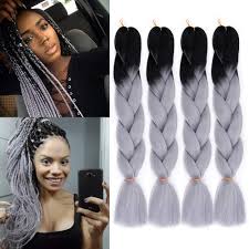 Out of the lot, the human ones are the best as they look natural and can be cleaned when necessary. Amazon Com Gx Beauty Kanekalon Braiding Hair Ombre Grey Jumbo Braiding Hair Two Tone Synthetic Heat Resistant Hair Extensions 4pcs Lot 24 Inch Black Grey Beauty