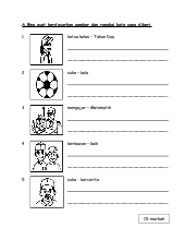 Ayat dengan kata seru (5) ayat penyata (1). Latihan Susun Ayat Tahun 1