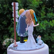 Anniversary wedding cake toppers birds animal owls penguins dog cat rabbit bear panda golf groomsman bridemaid birthday spider man superman beach nurse doctor. Cats Wedding Cake Topper Fairytales Handmade