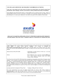 The parties hereto hereby respectively appoint the firm of solicitors more particularly described in section 10 of the first schedule to act on their behalf in respect of this agreement as well as in the transfer of the said property from the vendor(s] to the. Https Axiata Listedcompany Com Misc Agm Circular To Shareholders 27th Pdf