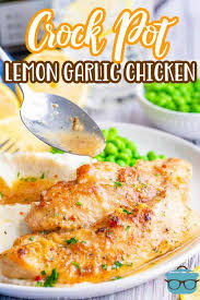 Without the skin, the same amount of chicken breast meat has only 136 calories and 3 grams of fat. Crock Pot Lemon Garlic Chicken Video The Country Cook
