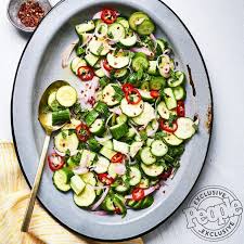 Desiree Nielsen S Cucumber Salad With Mint Ginger Cucumber Salad Spicy Recipes Healthy Salad Recipes