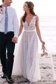 Elegant Scoop Neck Lace A Line Tulles Beach Wedding Dress Wd034 In 2021 Lace Beach Wedding Dress Affordable Bridal Dresses Custom Wedding Gown