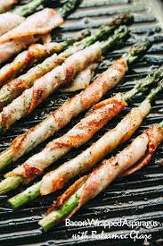 Crispy Roasted Asparagus Spears Wrapped In Bacon And Brushed With A Sweet Balsamic And Brown Bacon Wrapped Asparagus Easter Side Dishes Recipes Asparagus Wraps