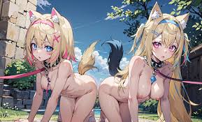 Mococo and Fuwawa Abyssgard going for a walk - Rule 34 AI Art