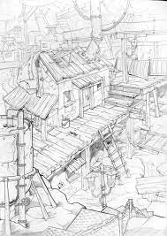 Sketch Village Environment Sketch Environment Concept Art Urban Sketching