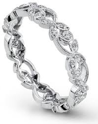 Many have full eternity patterns. 18k Gold Floral Wreath Diamond Wedding Ring 4mm Weddingrings Com