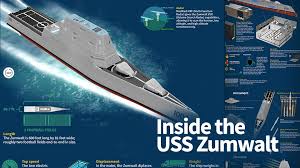 The Uss Zumwalt Is A 600 Foot 16 000 Ton Stealth Destroyer Of The Us Navy It Is The Most Technologically Advanced Surfac Uss Zumwalt Us Navy Ships Navy Ships